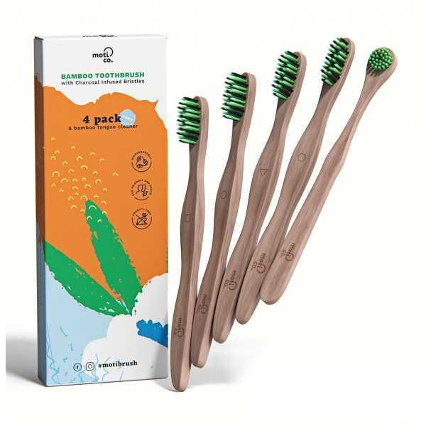 moti-co Bamboo Toothbrush Kit Bambukinis burnos priežiūros rinkinys, 1vnt