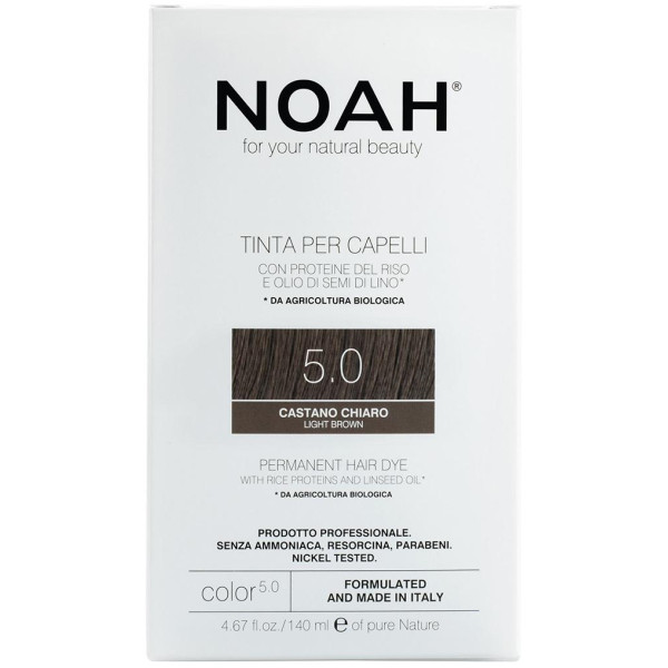 Noah Permanent Hair Dye 5.0 Light Brown Ilgalaikiai plaukų dažai, 140 ml