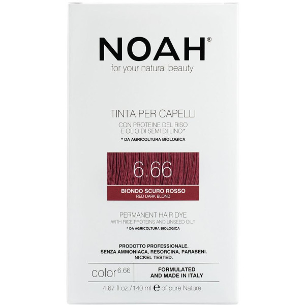 Noah Permanent Hair Dye 6.66 Red Dark Blond Ilgalaikiai plaukų dažai, 140 ml