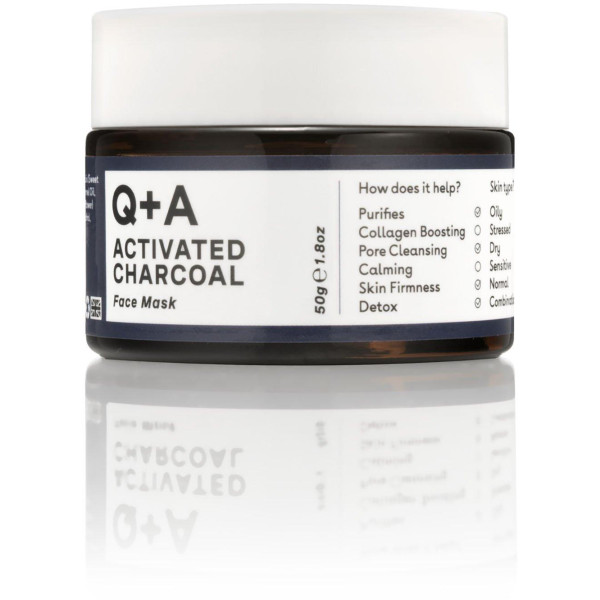 Q+A Activated Charcoal Detox Face Mask Valomoji veido kaukė su aktyvuota anglimi, 50g