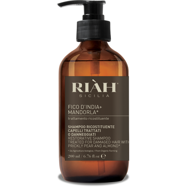 RIAH Restorative Shampoo With Prickly Pear & Almond Atkuriamasis šampūnas su opuncijų ir migdolų aliejais, 200 ml