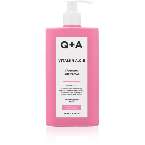 Q+A Vitamin A.C.E. Cleansing Shower OIl Valomasis dušo aliejus, 250 ml