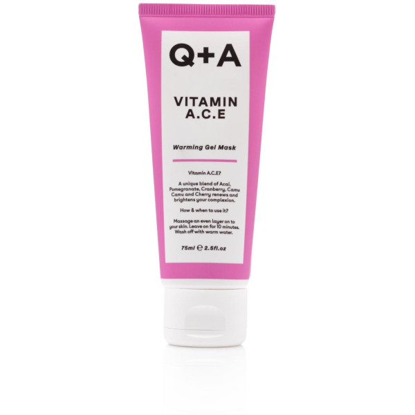 Q+A Vitamin A.C.E Warming Gel Mask Gelinė gaivinamoji veido kaukė, 75 ml