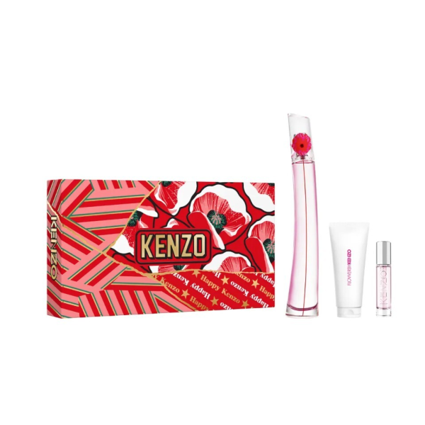 Flower By Kenzo Poppy Bouquet EDP parfumuotas vanduo moterims, 100 ml + tělové mléko, 75 ml + EDP, 10 ml (refillable)