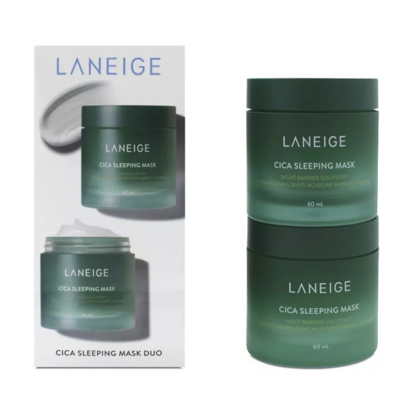 Laneige Cica Sleeping Mask Duo Set naktinių veido kaukių rinkinys, 2 x 60 ml