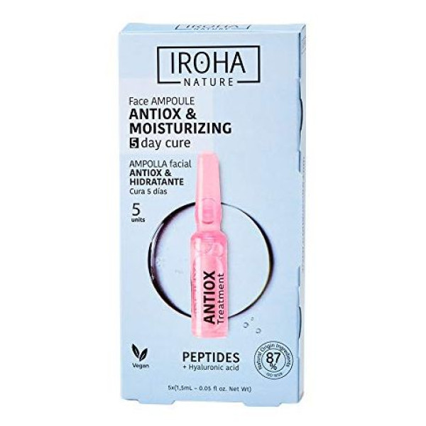 Veido odos ampulės su peptidais Iroha Energy Antioxidant Treatment Ampoule Shot, 5 x 1,5 ml