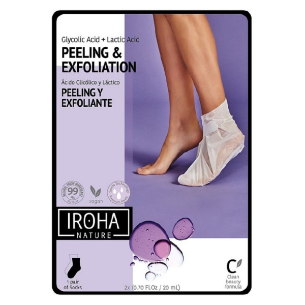 Profesionali kaukė pėdoms Iroha Exfoliating Lavender Foot Socks su levandomis, 1 pora