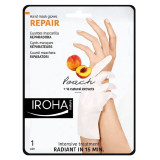 Kaukė rankoms Iroha Regenerating Peach Hand & Nail Gloves su persikais, 1 pora pirštinių