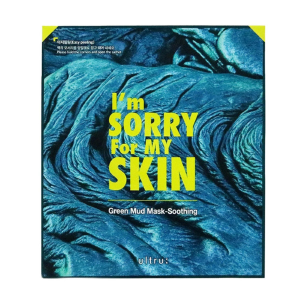 Raminanti veido odą kaukė I'm Sorry for My Skin Green Mud Mask Soothing, 18 g