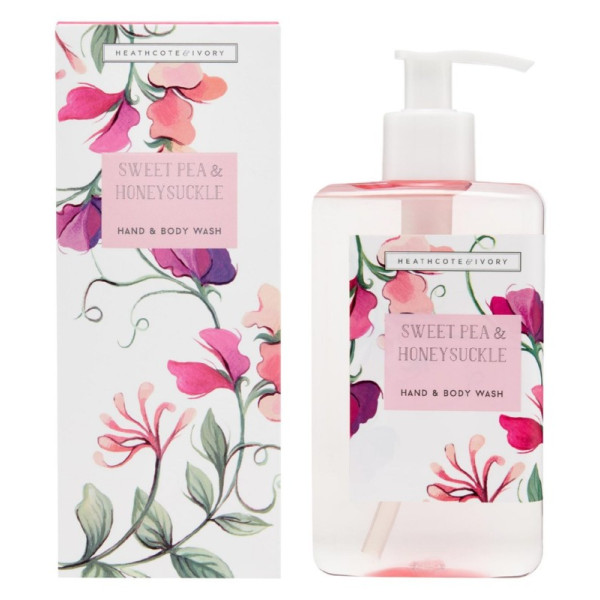 Rankų ir kūno prausiklis Heathcote & Ivory Sweet Pea and Honeysuckle Hand & Body Wash, 250 ml, drėkinantis