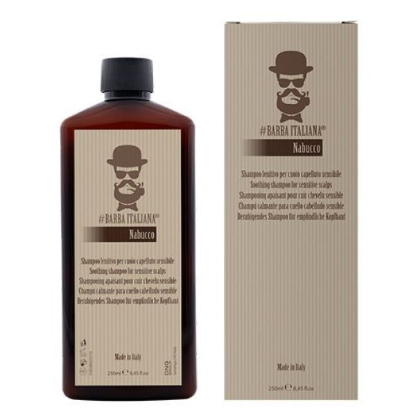 Barba Italiana Nabucco Soothing Shampoo for Sensitive Scalps raminantis šampūnas jautriai galvos odai, 250 ml