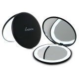 Be Osom kompaktinis veidrodėlis su apšvietimu, įkraunamas, juodas matinis