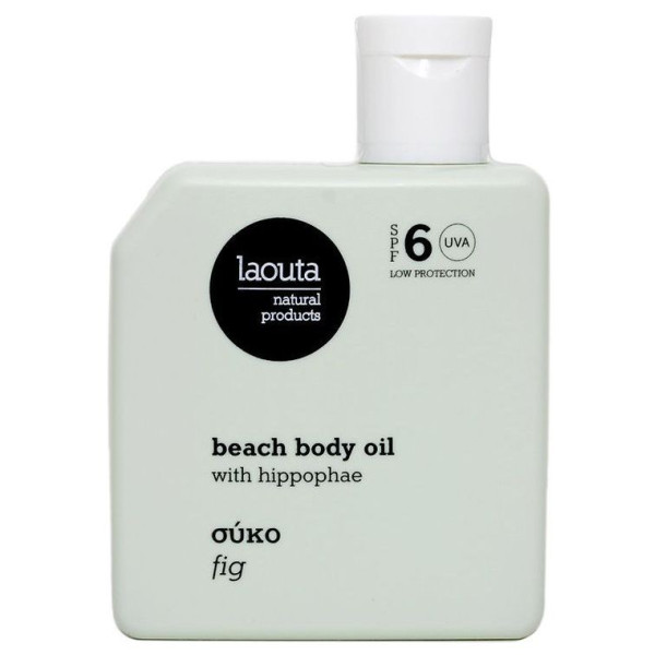 Drėkinamasis deginimosi aliejus kūnui Laouta Beach Body Tanning Oil Fig, SPF 6 apsauga, 100 ml