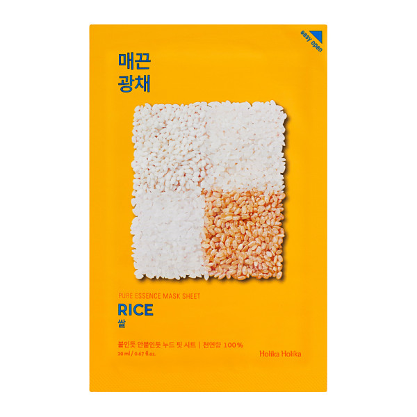 Holika Holika Pure Essence Mask Sheet - Rice lakštinė veido kaukė su ryžių ekstraktu, 20 ml