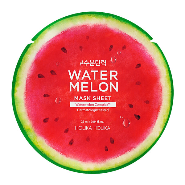 Holika Holika Watermelon Sheet Mask elastingumo suteikianti lakštinė veido kaukė su arbūzų ekstraktu, 25 ml