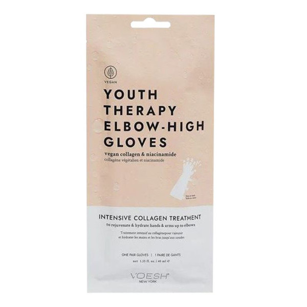 Kaukė rankoms Voesh Youth Therapy Elbow High Gloves, su taukmedžio sviestu ir niacinamidu, 1 pora pirštinių iki alkūnių