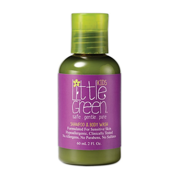 Little Green Kids Shampoo & Body Wash plaukų šampūnas ir kūno prausiklis vaikams, 60 ml