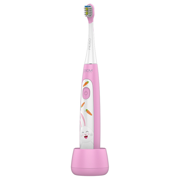 OSOM Oral Care Kids Sonic Toothbrush Pink vaikiškas įkraunamas elektrinis, garsinis dantų šepetėlis, rožinės spalvos, IPX7