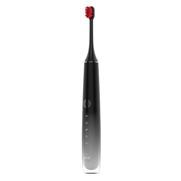 OSOM Oral Care Sonic Toothbrush Black įkraunamas elektrinis, garsinis dantų šepetėlis su veido valymo/masažavimo antgaliu