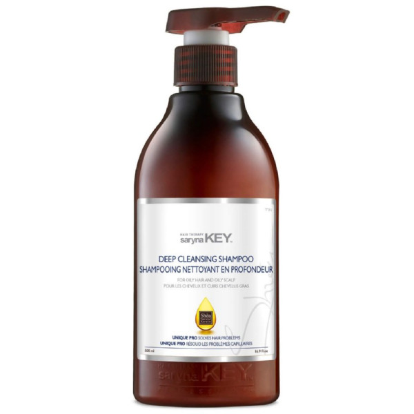 Plaukų šampūnas Saryna KEY Deep Cleansing Shampoo for Oily Hair and Oily Scalp, giliai valantis, skirtas riebiai galvos odai, 500 ml