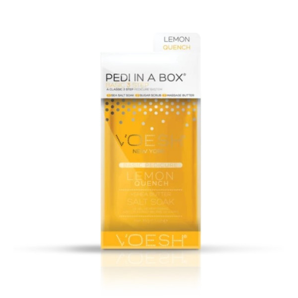 Procedūra kojoms Voesh Basic Pedi In A Box 3 in 1 Lemon Quench, su citrinos ekstraktais, atgaivina pėdų odą