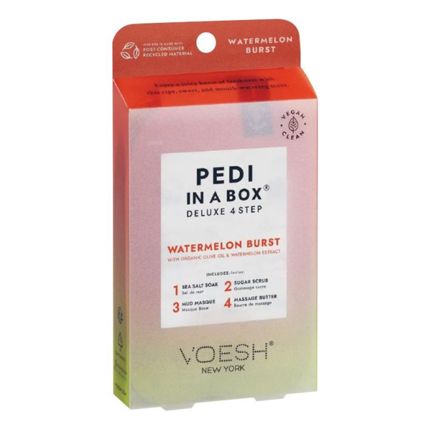 Procedūra kojoms Voesh Pedi In A Box 4 in 1 Watermelon Burst, veganiška, atgaivina pėdų odą