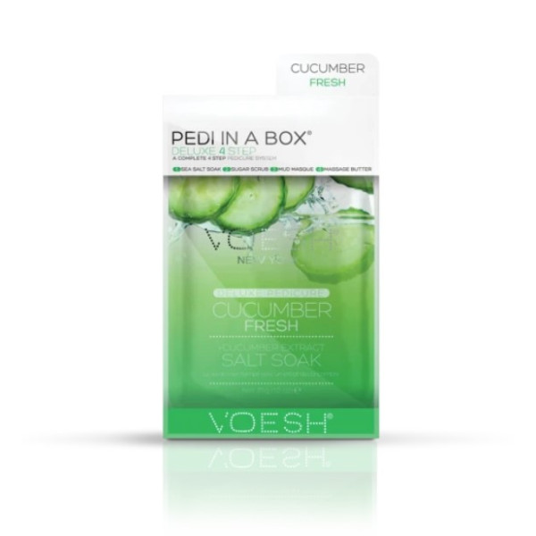 Procedūra kojoms Voesh Pedi In A Box 4 in 1 Cucumber Fresh, su agurkų ekstraktais, gaivina pėdų odą