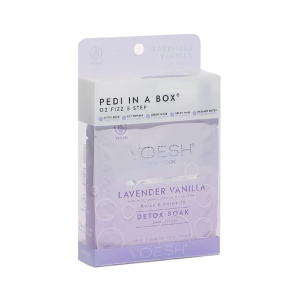 Procedūra kojoms Voesh Pedi In A Box O2 Fizz 5 in 1 Lavender Vanilla, atgaivina, maitina pėdas