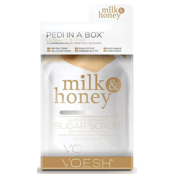 Procedūra kojoms Voesh Ultimate 6 Steps Pedi In A Box 6 in 1 Milk And Honey, su pienu ir medumi