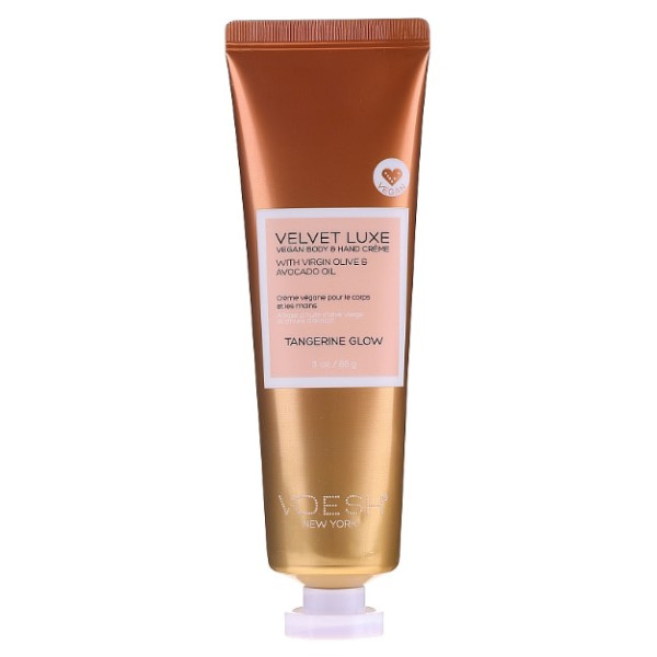 Rankų ir kūno kremas Voesh Velvet Luxe Tangerine Glow, su alyvuogių ir avokadų aliejais, 85 g