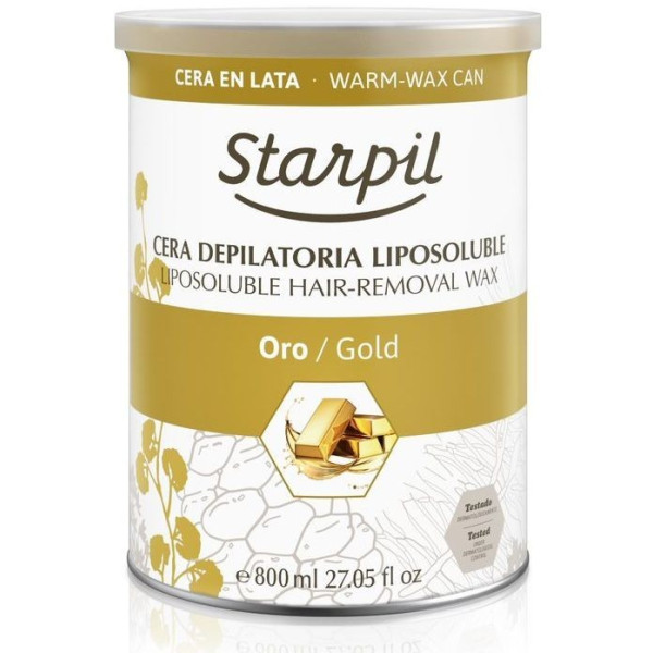 Šiltas depiliacinis vaškas Starpil, natūralus - su aukso dalelėmis, 800 ml