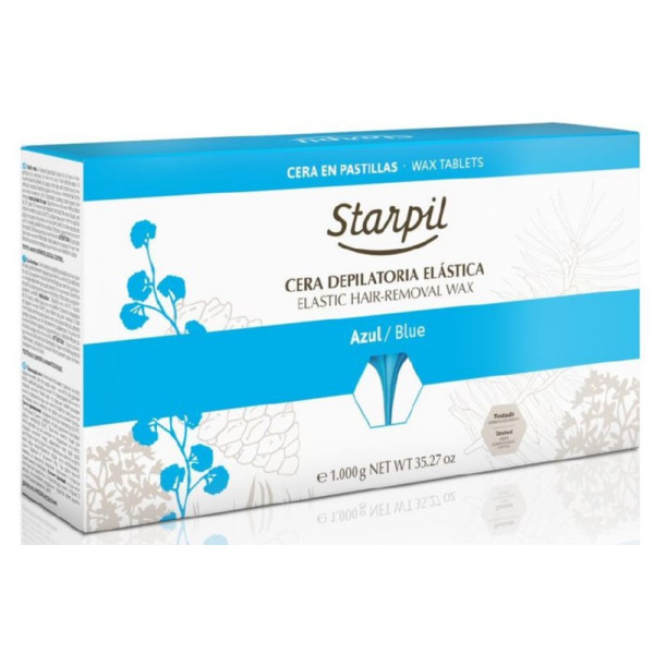 Žemoje temperatūroje besilydantis vaškas depiliacijai Starpil Film Wax Blue, mėlynas, ypač elastingas, 1 kg