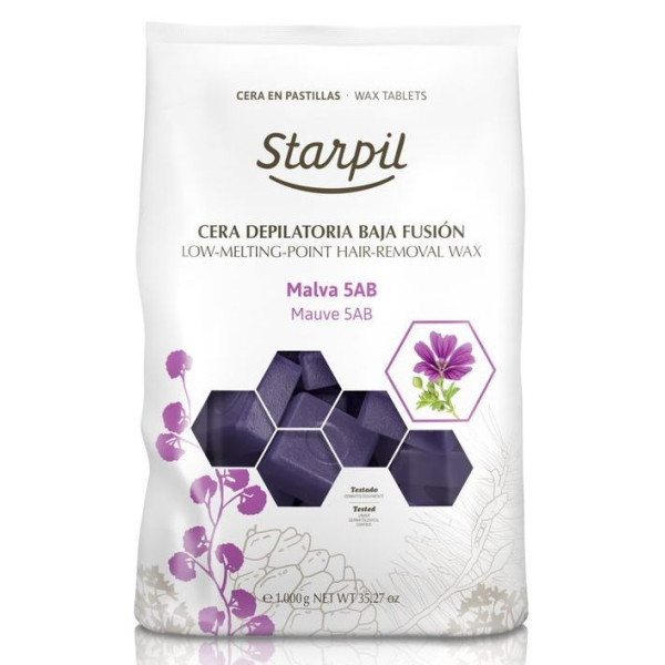 Žemoje temperatūroje besilydantis vaškas depiliacijai Starpil, violetinis, 1 kg