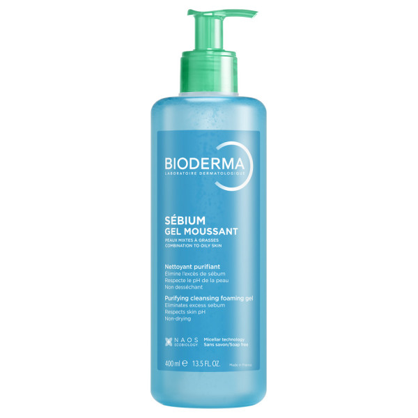 Bioderma Sebium Purifying Cleansing Gel For Face, 400 ml Bioderma Sebium Purifying Cleansing Gel For Face, 400 ml