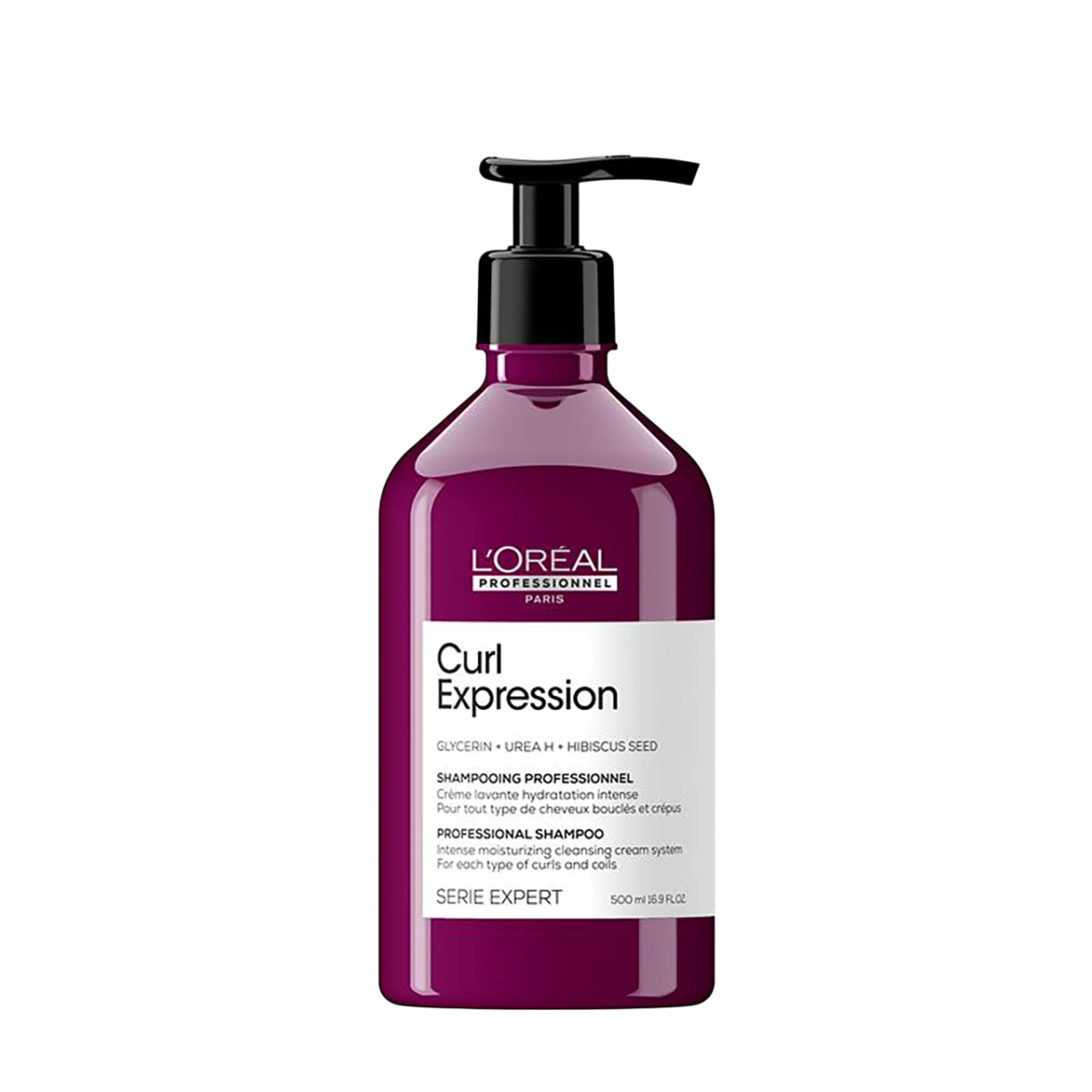 L'Oreal Professionnel Serie Expert Curl Expression Glycerin + Urea H + Hibiscus Seed Hair Shampoo Intense Moisturizing, 500 ml