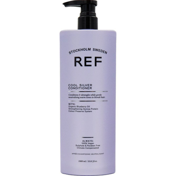 Ref Stockholm Cool Silver Sulfates-Free Hair Conditioner Neutralising Warm Tones, 1000 ml Ref Stockholm Cool Silver Sulfates-Free Hair Conditioner Neutralising Warm Tones, 1000 ml