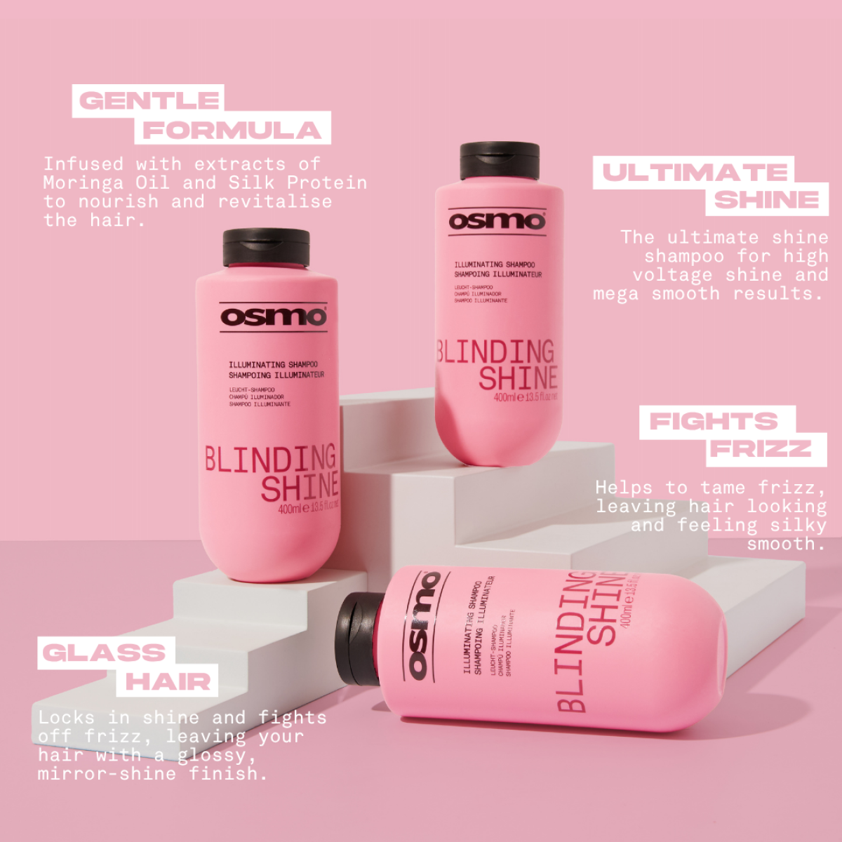 OSMO Blinding Shine Shampoo šampūnas plaukams, 400 ml