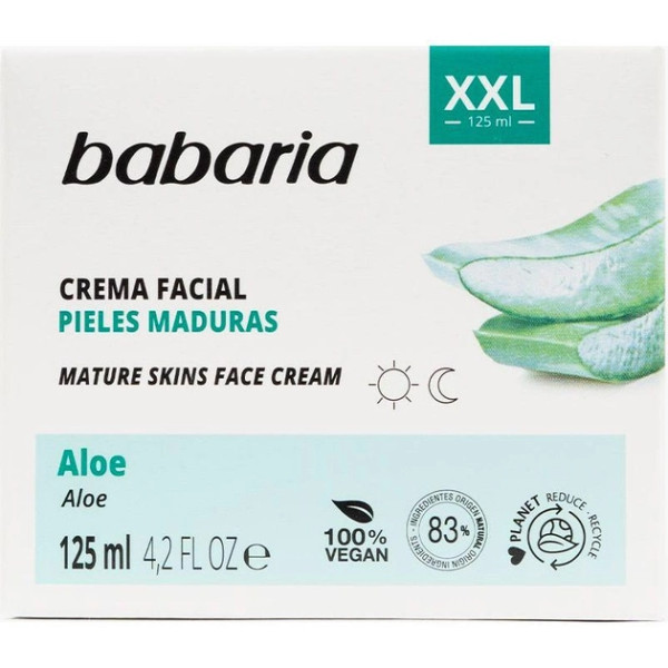 Babaria Aloe Vera Nourishing Anti-wrinkle facial cream XXL Aloe Vera veido kremas nuo raukšlių su alavijo ekstraktu, 125 ml