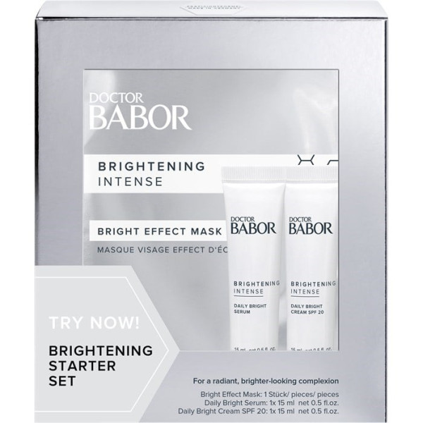 Babor Brightening Intense Starter Set veido priežiūros priemonių rinkinys (serumas, 15 ml + veido kremas, 15 ml + veido kaukė, 1 vnt.)