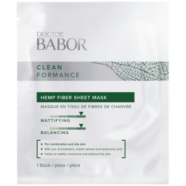 Babor Clean Formance Hemp Fiber Sheet Mask kanapių pluošto lakštinė kaukė, 1 vnt.