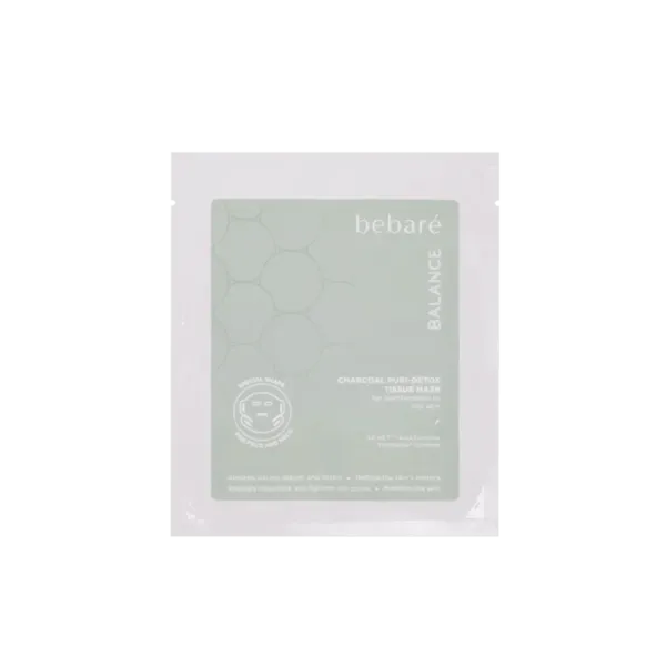 Bebaré Balance Charcoal Puri-Detox Tissue Mask detoksikuojanti lakštinė anglies kaukė, 23 ml