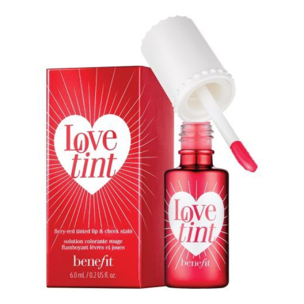 Benefit Lovetint Fiery-Red Tinted Lip & Cheek Stain lūpų ir skruostų dažai, 6 ml