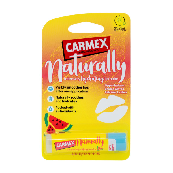 Carmex Naturally Lip Balm Watermelon drėkinantis lūpų balzamas arbūzų skonio, 4.25 g