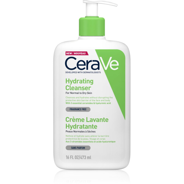 Cerave Hydrating Cleanser drėkinamis veido ir kūno prausiklis, 473 ml