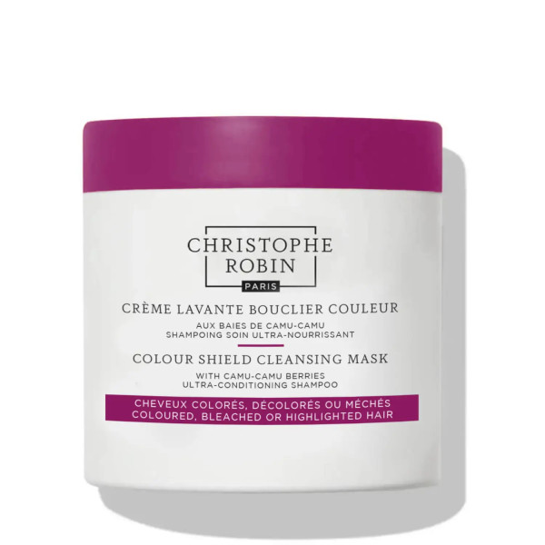 Christophe Robin COLOUR SHIELD Cleansing Mask With Camu-Camu Berries valomoji kaukė dažytiems plaukams, 250 ml