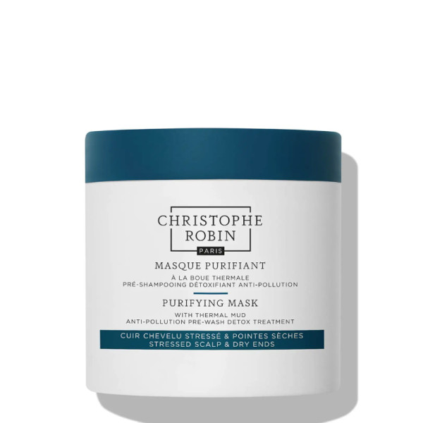 Christophe Robin PURIFYING Mask with Thermal Mud valomoji plaukų kaukė su terminiu moliu, 250 ml