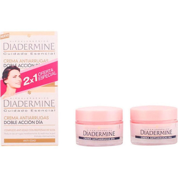 Diadermine Double Action Anti Wrinkle Day Cream dieninis kremas nuo raukšlių, 2 x 50 ml