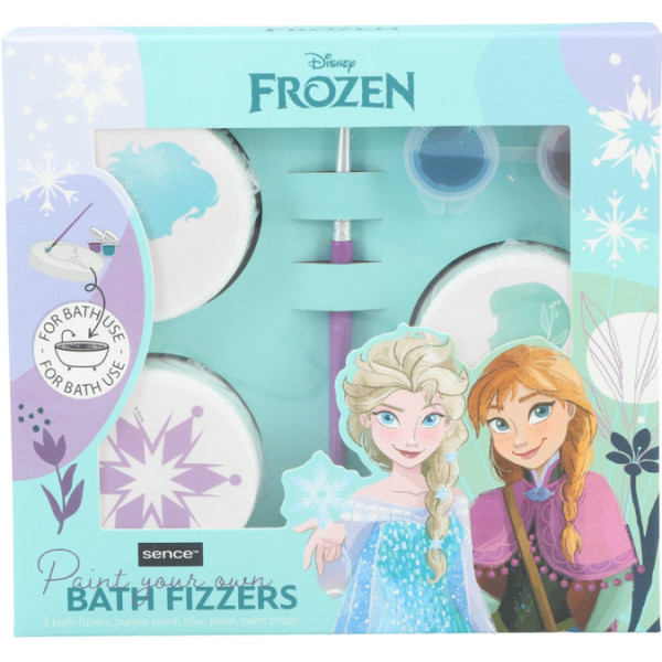 Disney Sence Essentials Disney Frozen Paint Your Own rinkinys vaikams (3 vonios burbulai + teptukas + 2 dažai)