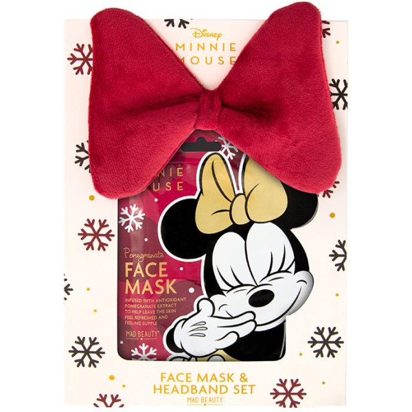 Disneyy Mad Beauty Minnie Mouse Headband & Pomegranate Face Mask Duo Set veido kaukės ir galvos raiščio rinkinys