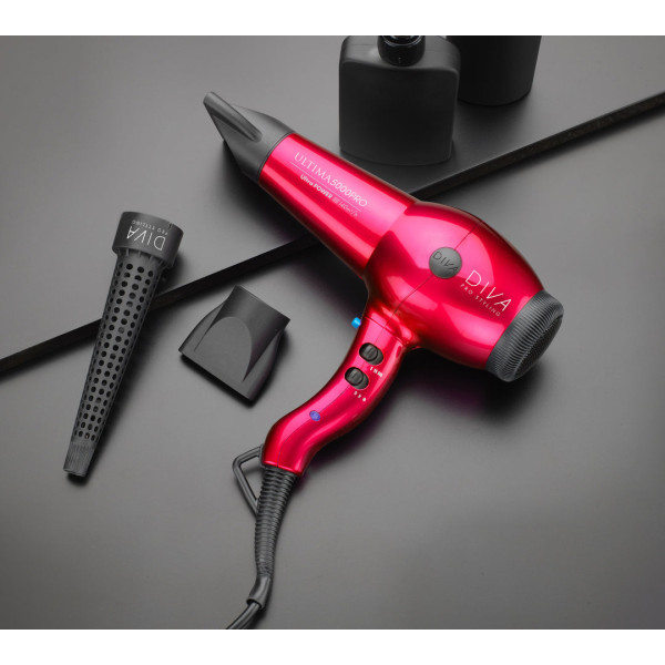 Diva Pro Styling Ultima 5000 Pro Hair Dryer Red plaukų džiovintuvas, raudonos spalvos